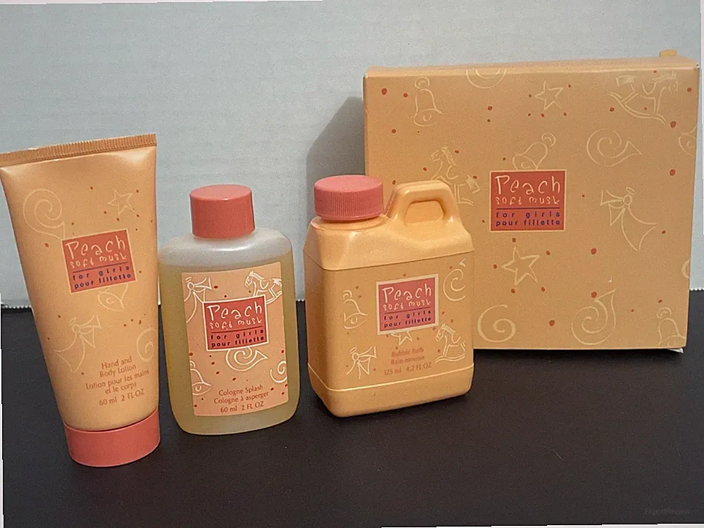 Avon Peach Soft Musk Perfume 3 Piece Set / Rare Older new in box