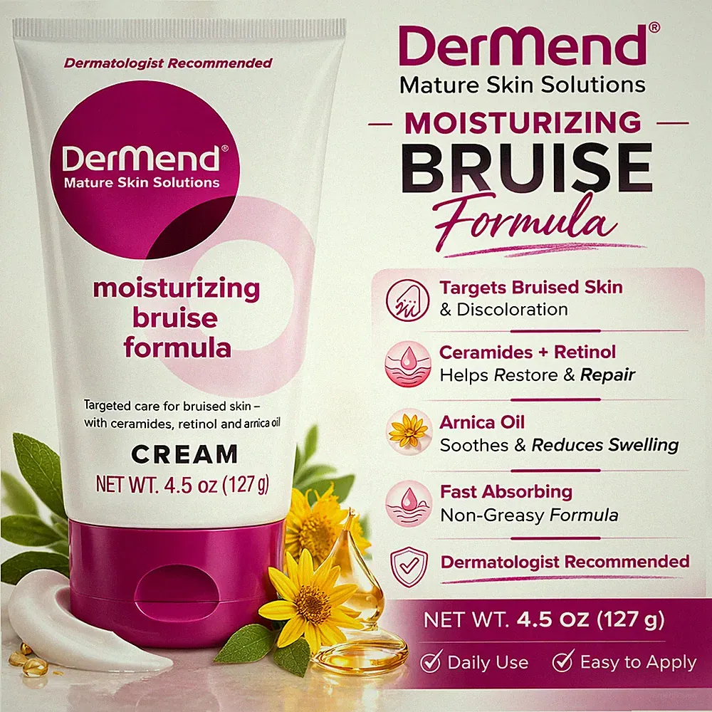 DerMend Moisturizing Bruise Formula Cream 4.5 oz Mature Skin Arnica Retinol Cera