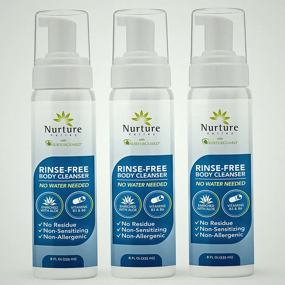 Nurture Rinse Free Waterless Foaming Cleanser | Women, Camping, Elderly & Hos...